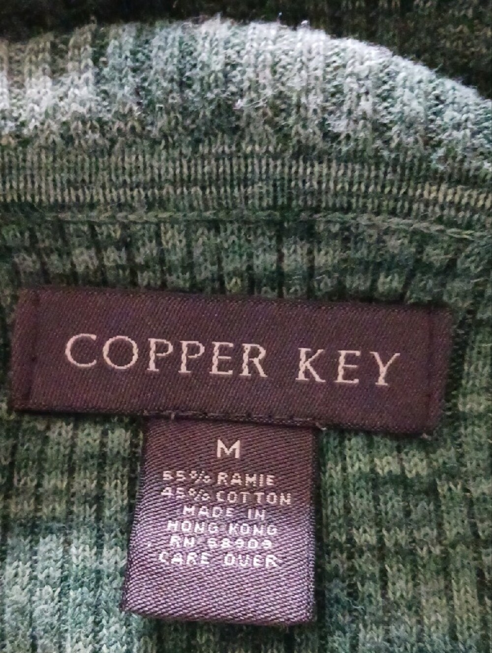 Copper Key- Green Space-dye Pattern Ribbed Turtleneck - Picture 9 of 11